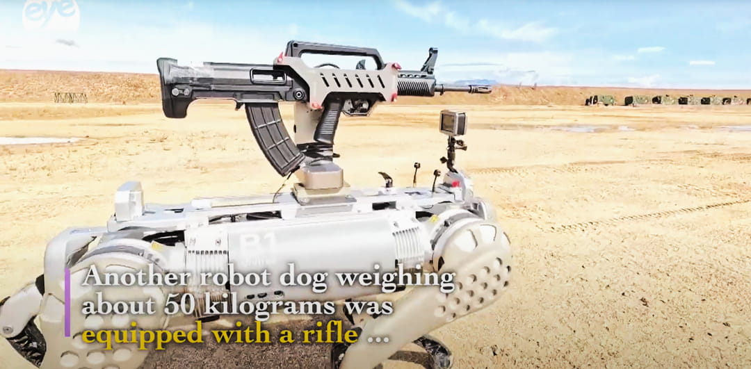 , La Chine va utiliser des chiens robots armés de mitrailleuses et contrôlés par IA